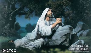 Tranh công giáo psd đức chúa Jesus cầu nguyện cho con dân