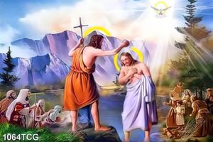 Tranh Chúa GiêSu chịu phép rữa tại sông Giođan