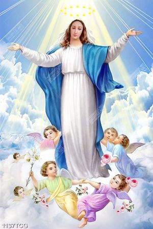 Tranh Mẹ Maria lên trời