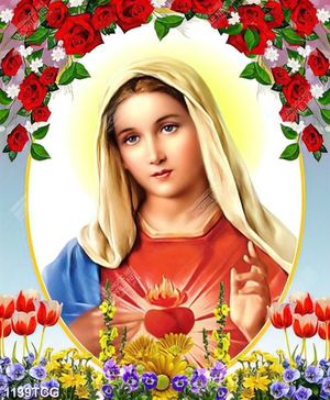 Tranh Trái tim Mẹ Maria kích thước lớn