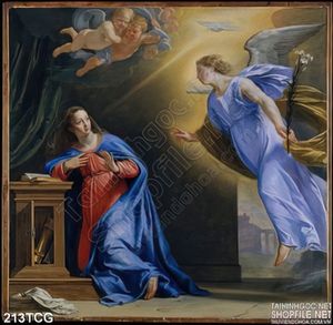 Tranh công giáo, sứ thần truyền tin cho Đức Mẹ
