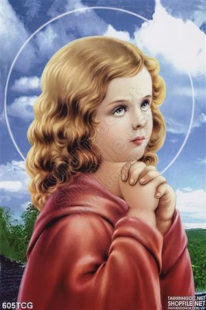 Tranh công giáo cô bé đang cầu nguyện