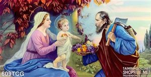 Tranh công giáo Chúa hài nhi và gia đình