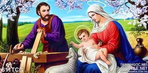 Tranh công giáo gia đình chúa hài nhi