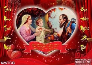 Tranh công giáo gia đình trăm năm hạnh phúc