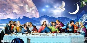 Tranh decor wall bữa tiệc ly in uv