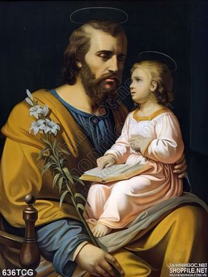 Tranh công giáo Thánh Giu se và Chúa hài nhi