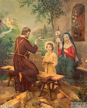 Tranh công giáo gia đình của chúa hài nhi