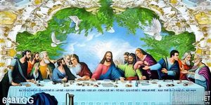 Tranh wall in uv bữa tiệc ly và bầu trời