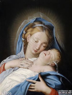 Tranh công giáo tình yêu của Mẹ Maria in gạch