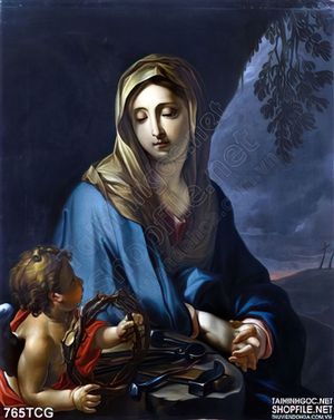 Tranh công giáo Mẹ Maria vương quyền