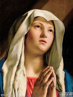 Tranh Mẹ Maria giấy dán tường