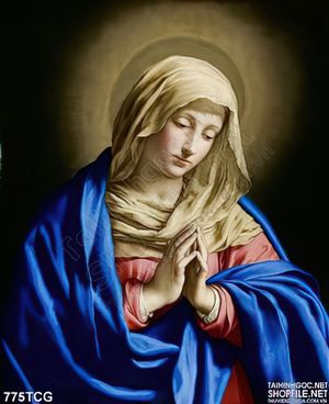 Tranh công giáo Mẹ Maria cầu nguyện