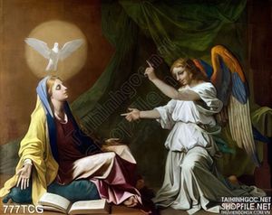 Tranh công giáo Mẹ Maria được thiên thần báo mộng
