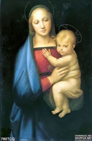Tranh công giáo Mẹ Maria vả Chúa hài nhi bé nhỏ