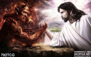 Tranh canvas Chúa Jesus và quỷ dữ