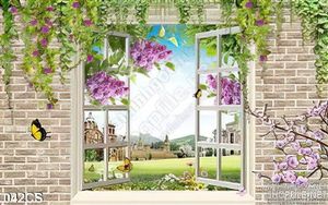 Tranh cửa sổ nhìn ra khu biệt thự đẹp