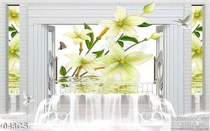 Tranh cửa sổ và hoa luy trang trí treo tường đẹp