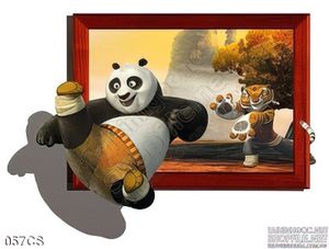 Tranh cửa sổ và gấu panda