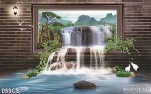 Tranh cửa sổ bên thác nước đẹp