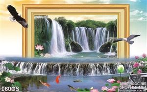 Tranh cửa sổ và thác nước phong thủy