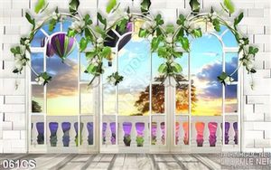 Tranh cửa sổ và hoàng hôn trang trí tường