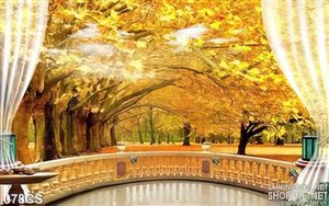 Tranh cửa sổ và rừng phong đẹp