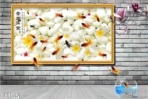 Tranh cửa sổ và cá trang trí tường