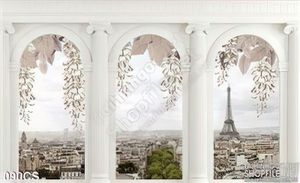 Tranh cửa sổ phong cách châu Âu trang trí