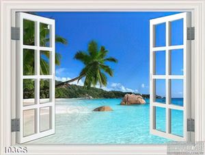 Tranh cửa sổ nhìn hướng biển trang trí phòng khách