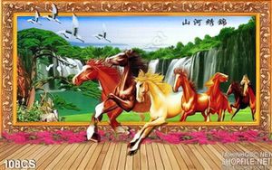 Tranh cửa sổ và ngựa trang trí treo tường