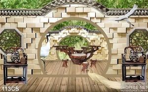 Tranh cửa sổ chim hạc phong thủy