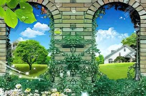 Tranh khung cửa phủ đầy dây leo đẹp nhất