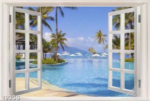 Tranh cửa sổ bên bãi biển in uv