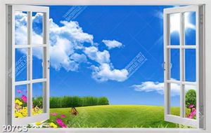Tranh cửa sổ bầu trời treo tường