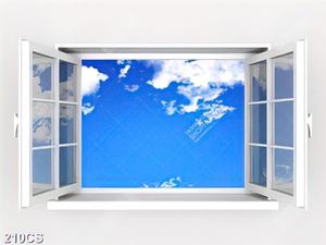 Tranh cửa sổ và bầu trời in uv