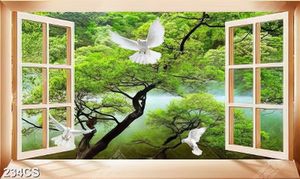 Tranh những chú bồ câu trắng bên ô cửa sổ