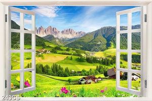Tranh cửa sổ bên thung lũng đẹp nghệ thuật