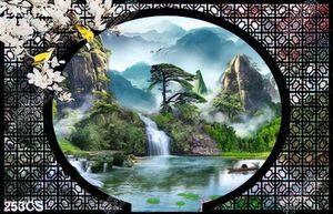 Tranh thác nước nhỏ bên ô cửa sổ trang trí tường