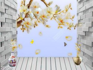 Tranh 3D khung cửa in hoa mộc lan đẹp file gốc