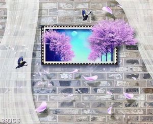 Tranh 3D dán tường cửa sổ nghệ thuật chất lượng cao