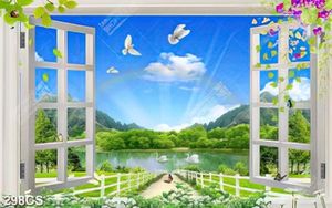 Tranh phong cảnh cửa sổ file gốc