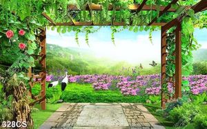 Tranh khung của gỗ bên vườn hoa đẹp nhất gắn tường