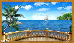 Tranh ban công hướng ra biển đảo in uv