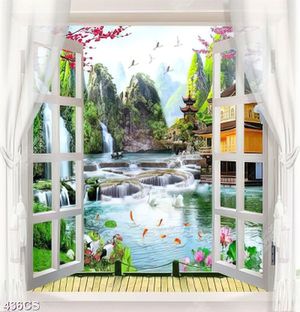 Tranh phong thủy bên khung cửa chất lượng cao