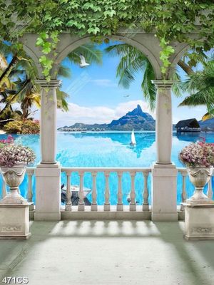 Tranh gắn tường ban công bên dòng sông chất lượng cao