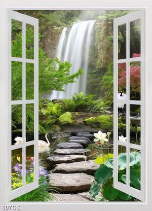 Tranh cửa sổ và thác nước hùng vĩ đẹp nhất