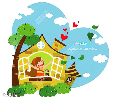 Tranh bé bên cửa sổ in tủ đẹp