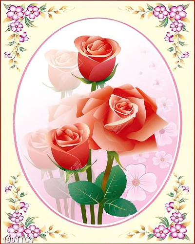 Tranh hoa văn và hoa hồng