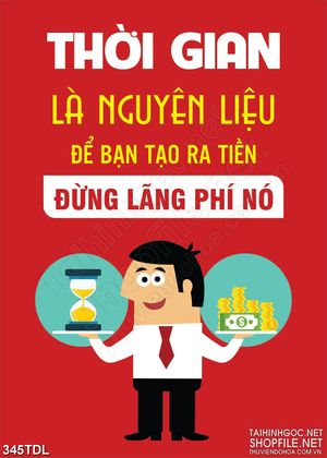 Tranh động lực thời gian là vàng in treo tường